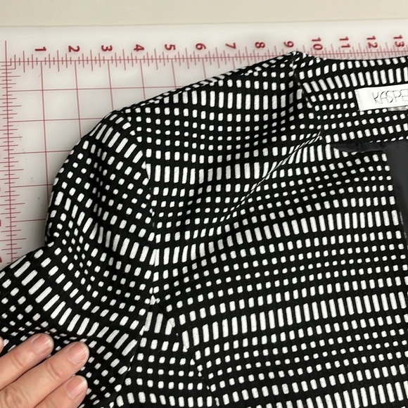 KASPER Geo Stripe Black/White Print 3/4 SLV Open Front Career Blazer Jacket 16 - Picture 5 of 16